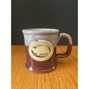 Sunset Hill Stoneware Mug Handmade Drip‎ Glaze - Maroon Haw River State Park, NC